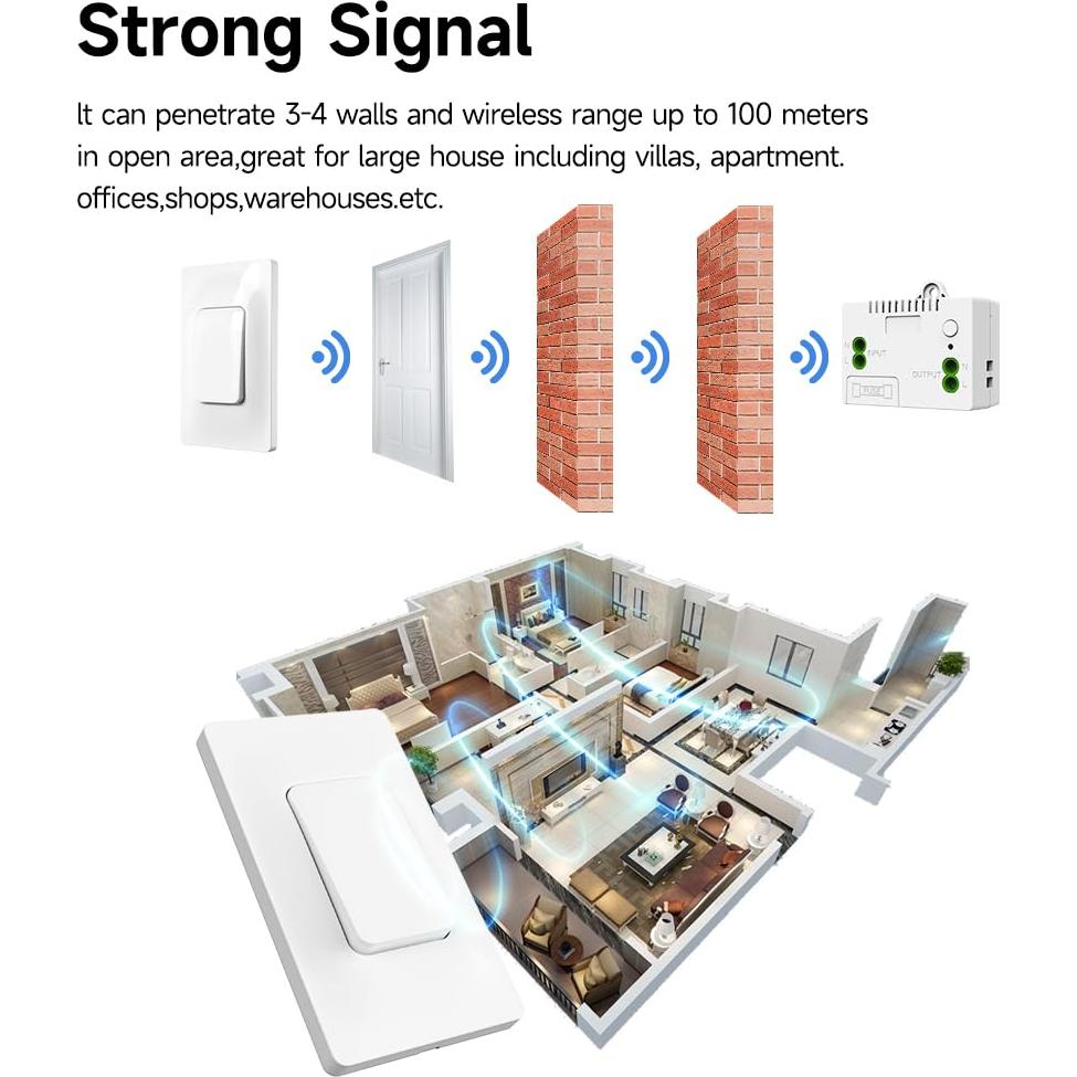 Interruptor de Luz Inalámbrico Autopropulsado Cerhot 12070V301