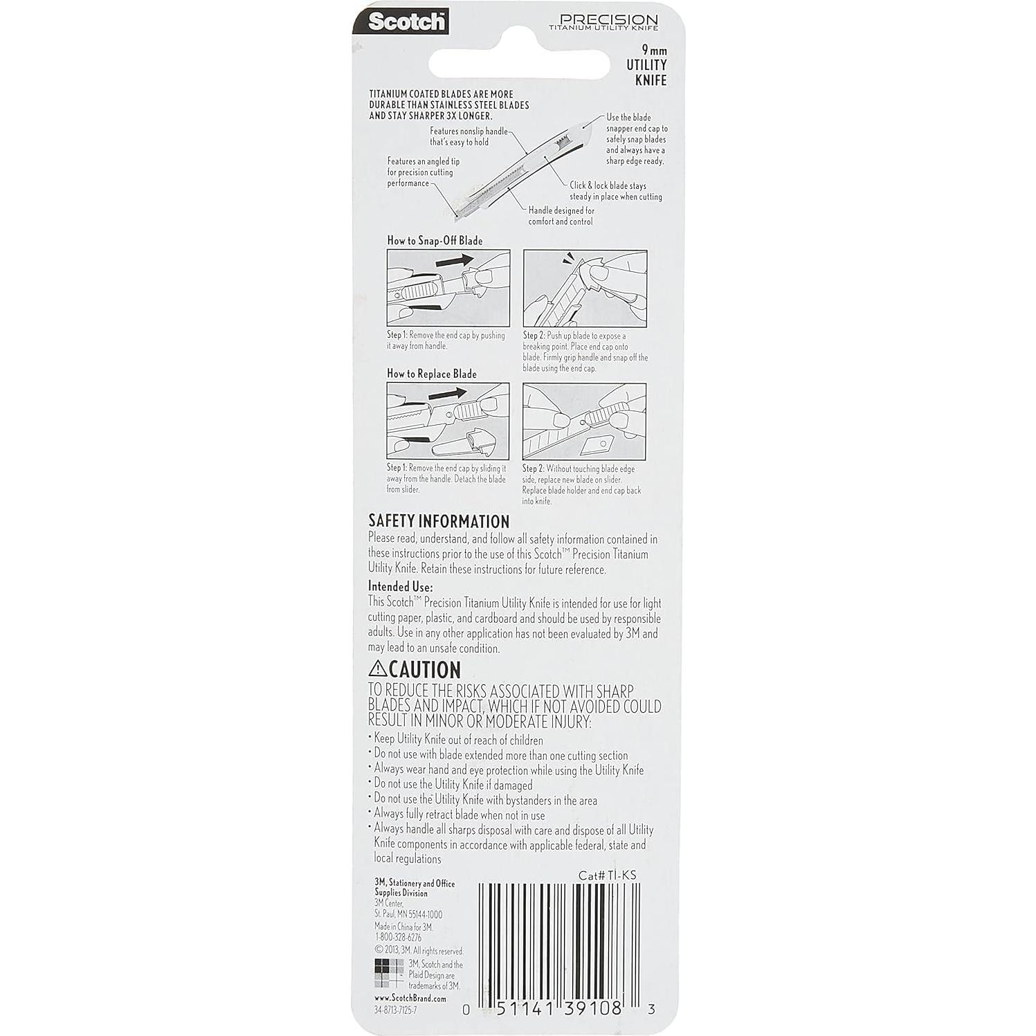 Cuchillo Utility Snap-Off Scotch 9mm Titanio Ergonomico