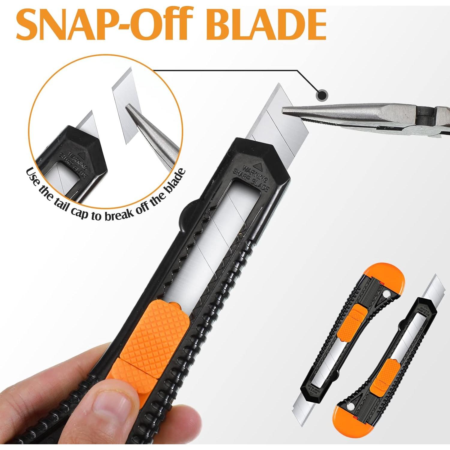 Cuchillos Cortadores Retráctiles Lasnten 100 Piezas 18mm