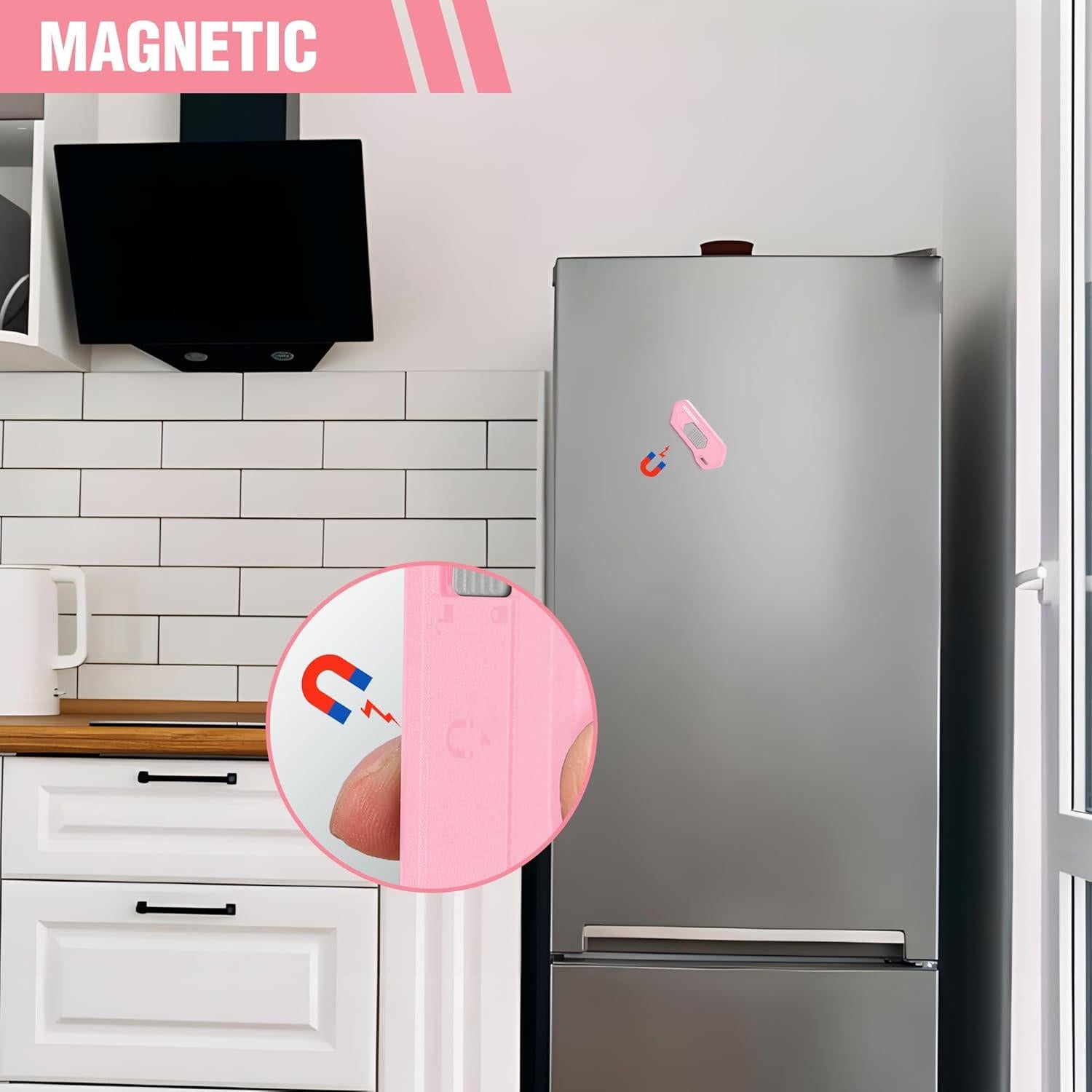 WORKPRO Ceramic Small Safety Box Cutter, Automatic Rebound Mini Letter Opener, Quick Change Retractable Blade Razor Knife, with Extra Blades