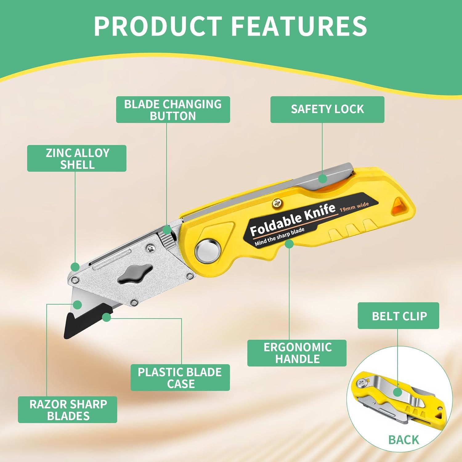 Cortador de Cajas YC Kitchen 4 Piezas con 10 Cuchillas Extra