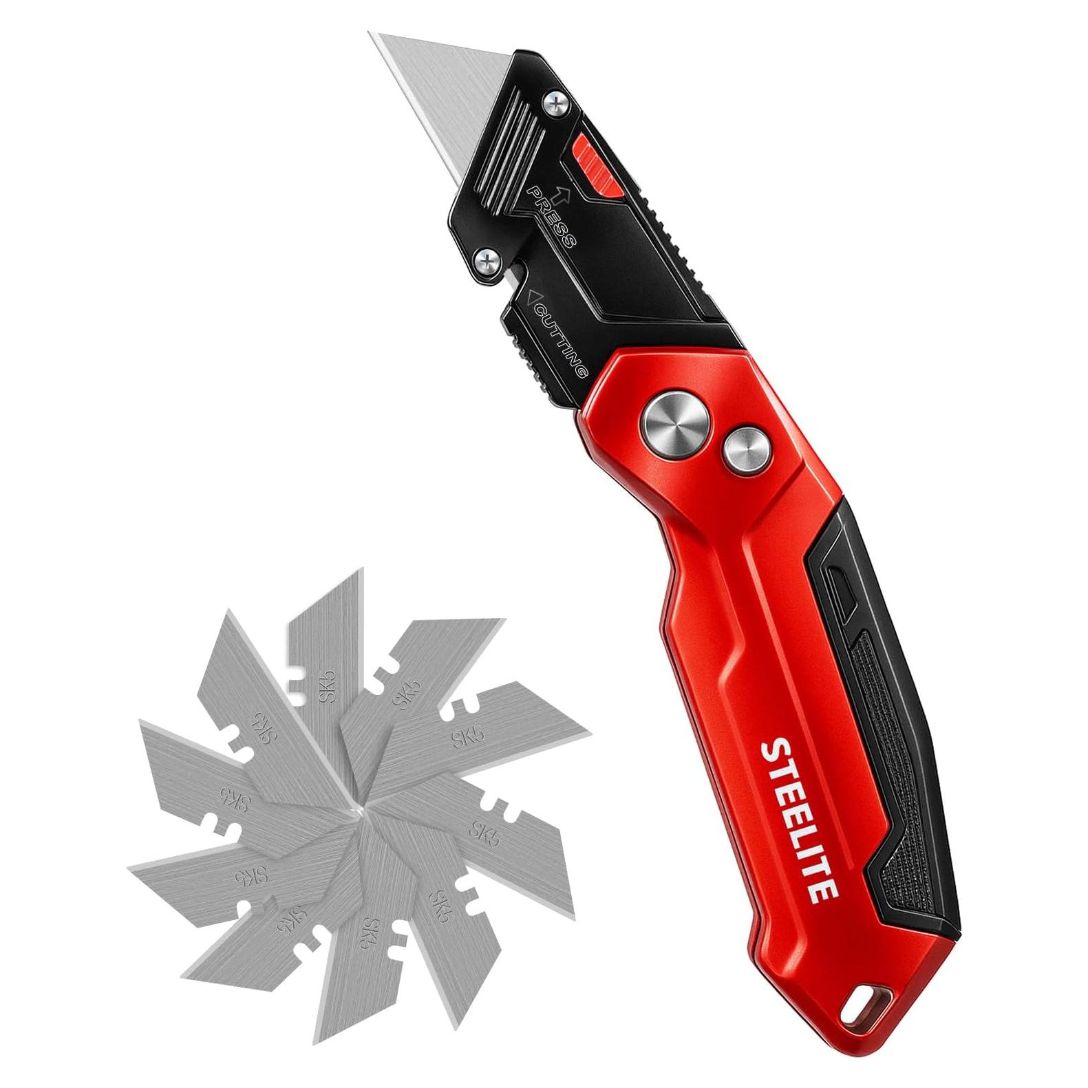 Cuchillo Utility Plegable STEELITE con 10 Cuchillas Extra