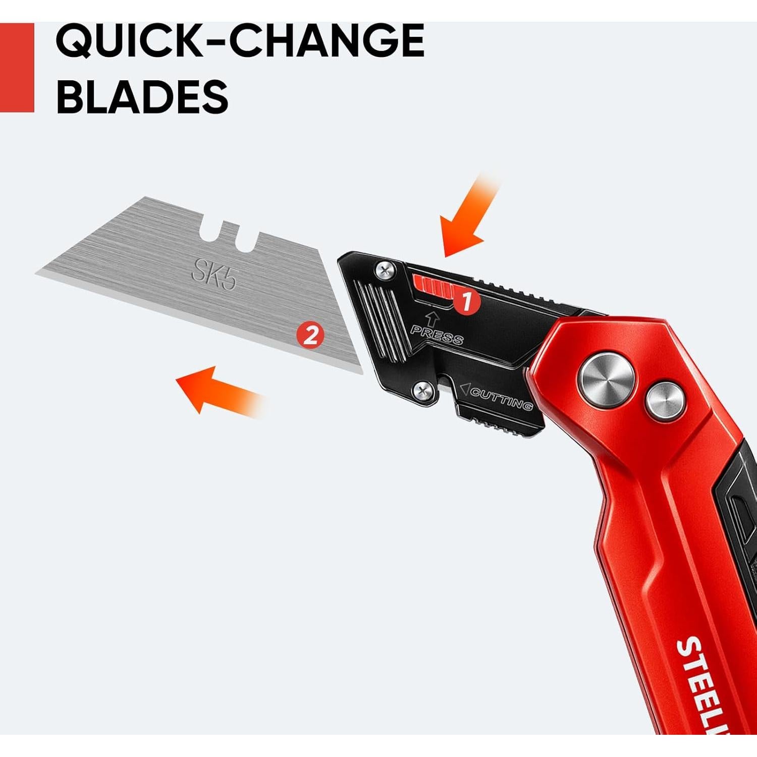 Cuchillo Utility Plegable STEELITE con 10 Cuchillas Extra