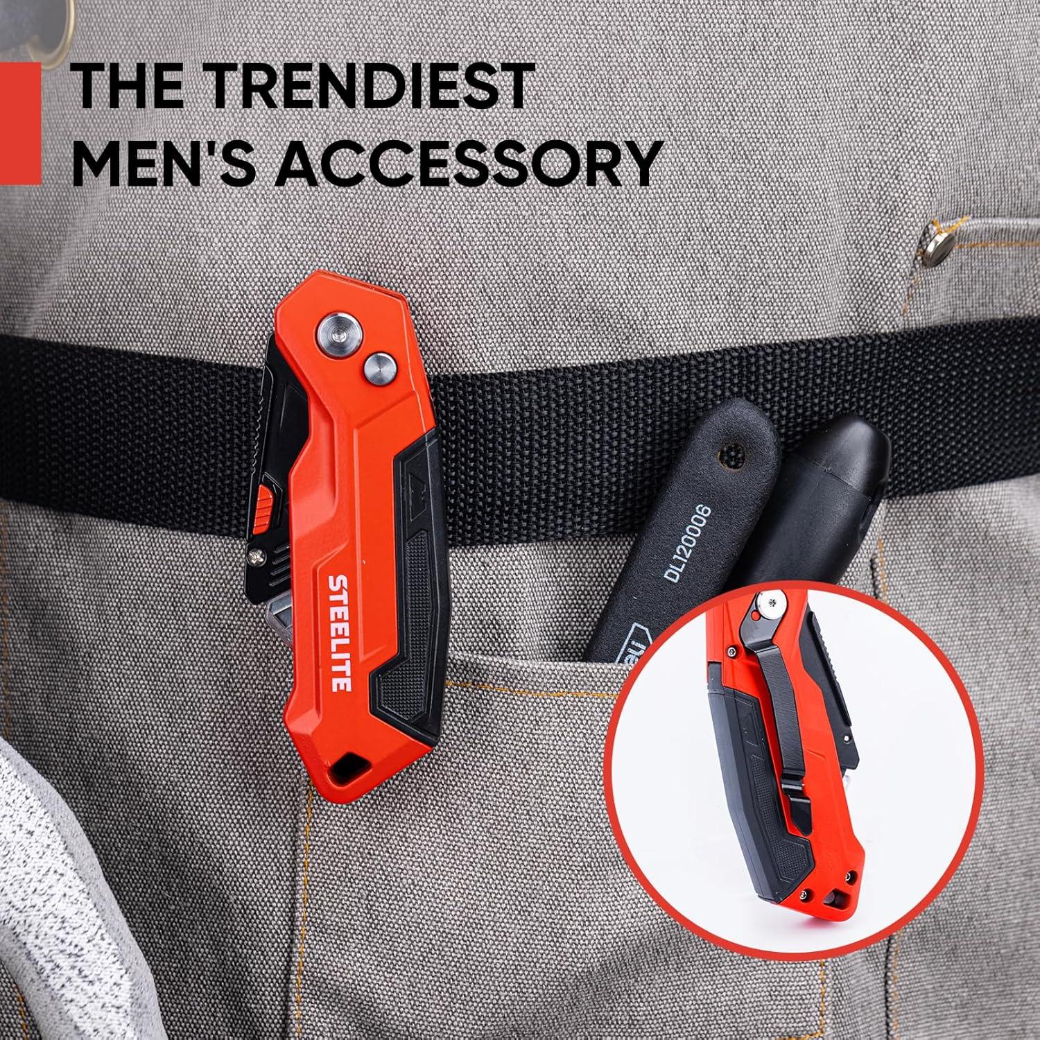 Cuchillo Utility Plegable STEELITE con 10 Cuchillas Extra