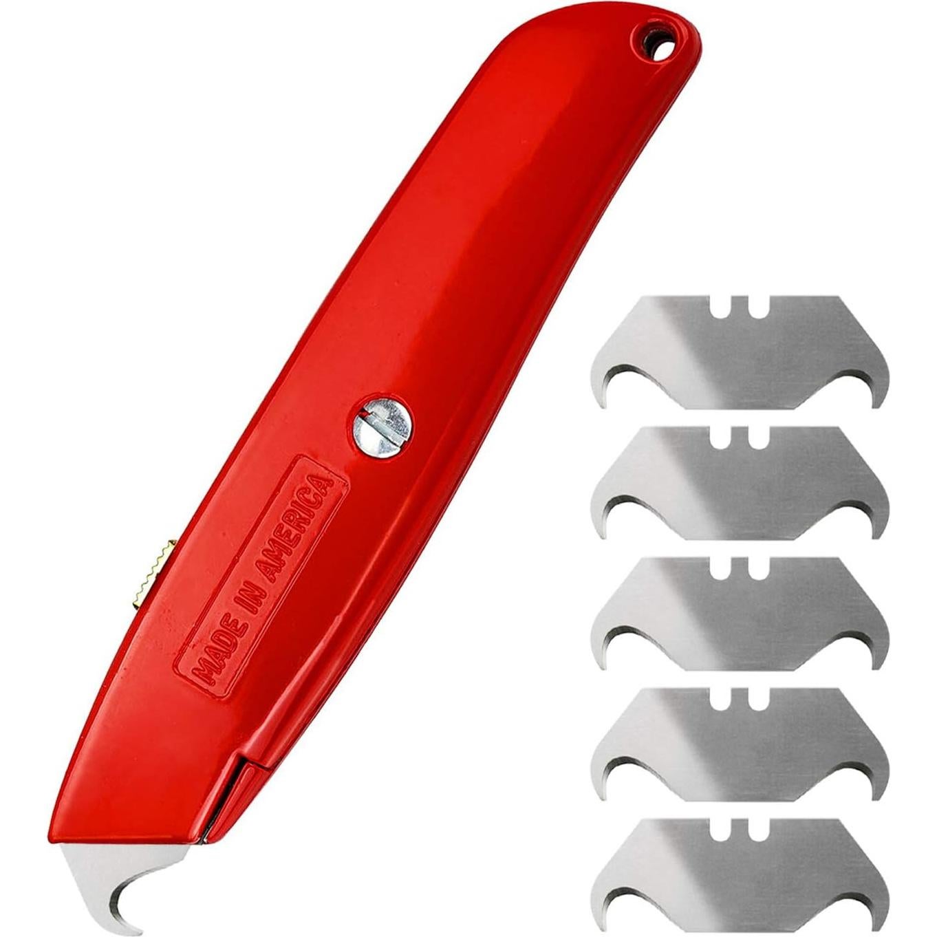 Cuchillo Utility WEUPE con Cuchilla de Gancho - Metal Rojo