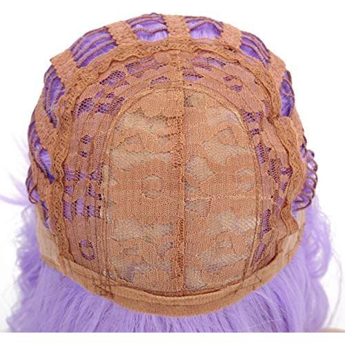 Peluca Sintética Morada Corta con Flequillo FAELBATY 30 cm