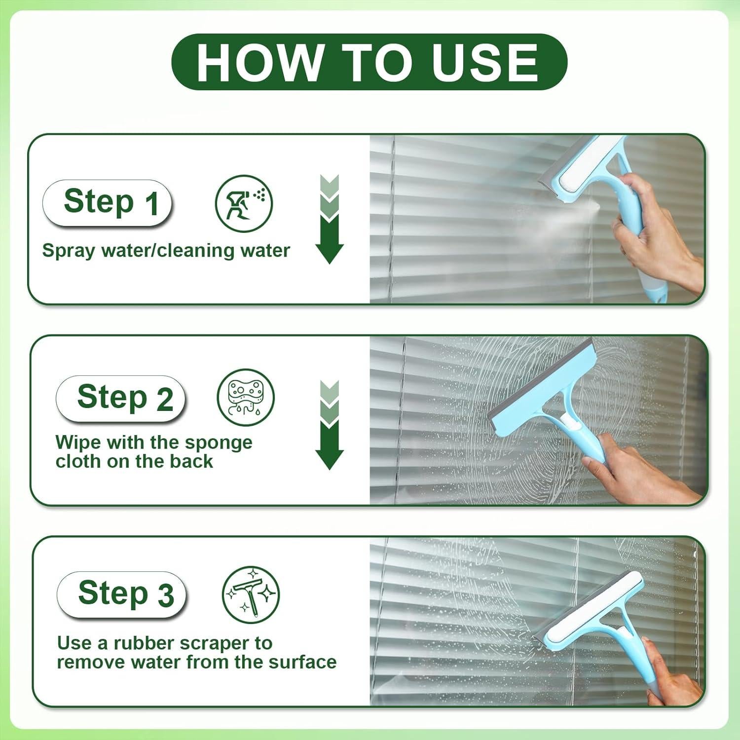 Raspador de limpieza de ventanas 3 en 1 FZHZVVZPY Blanco