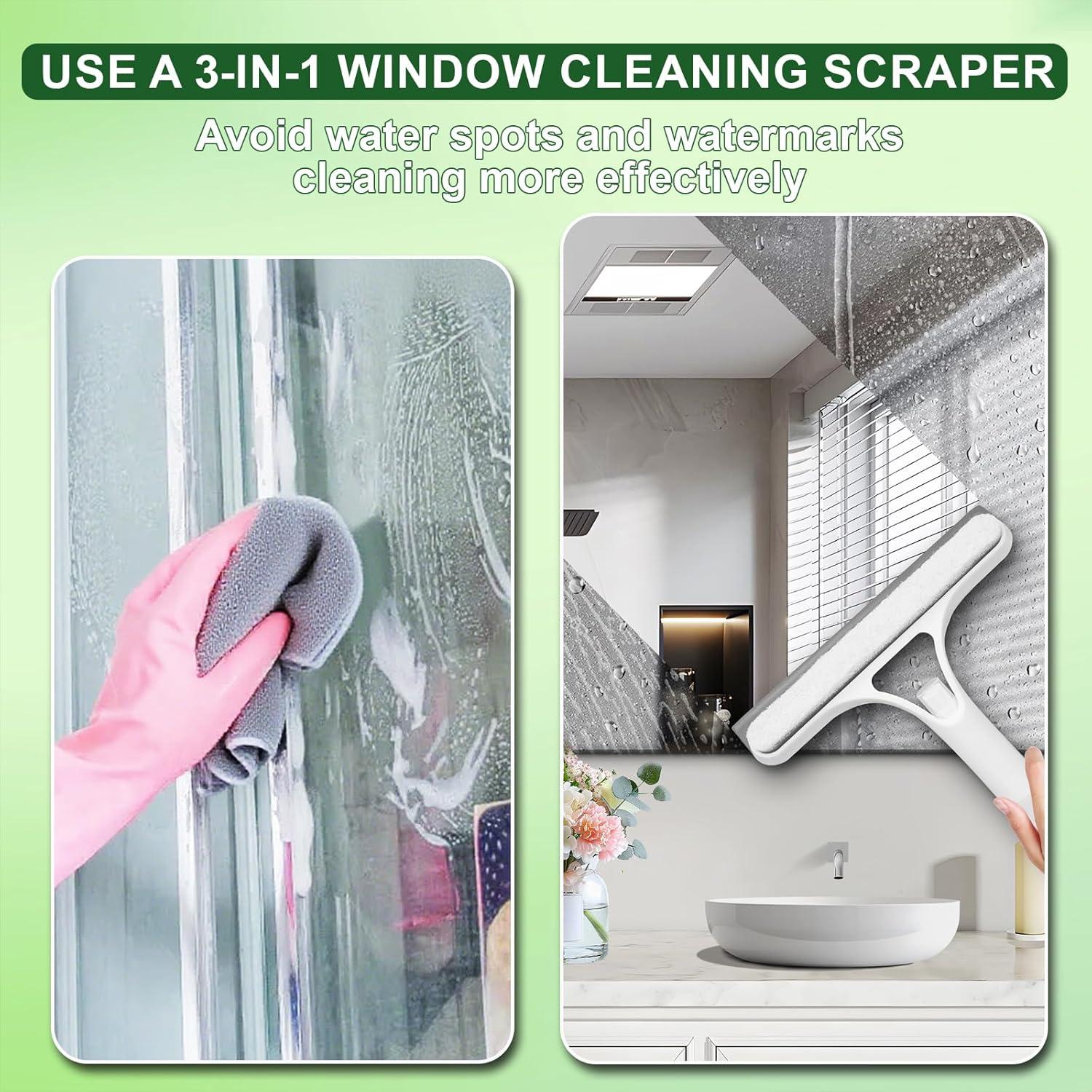 Raspador de limpieza de ventanas 3 en 1 FZHZVVZPY Blanco