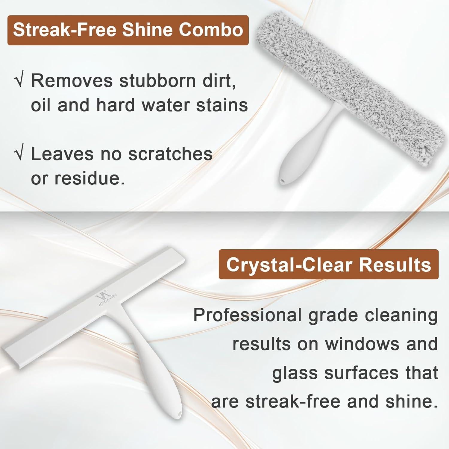 Raspador de Ducha y Limpiador de Ventanas VANZAVANZU 28.5 cm