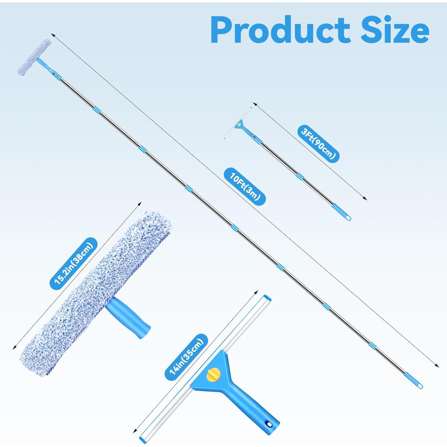 Kit de limpieza de ventanas Longzhuo 3m con limpiaparabrisas 35cm y cepillo 38cm