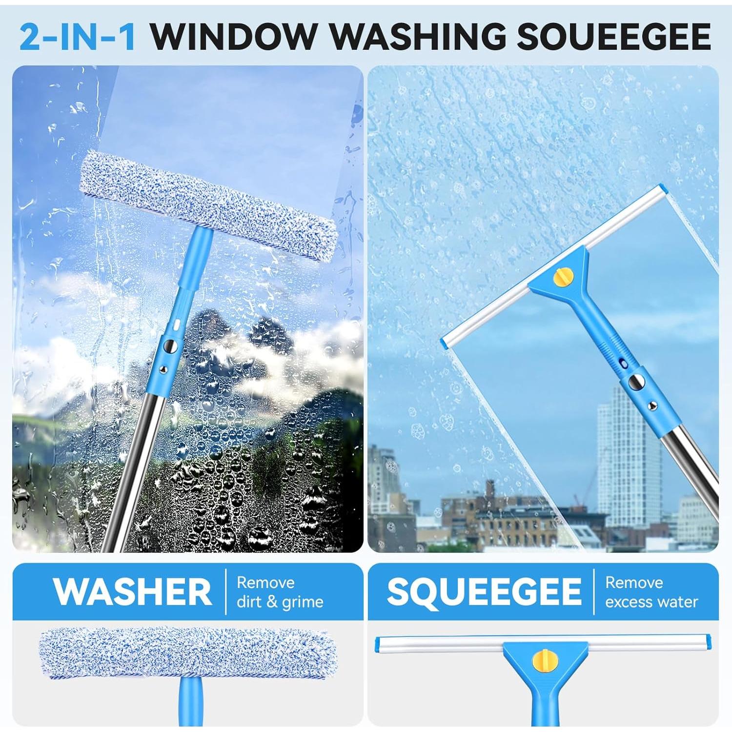 Kit de limpieza de ventanas Longzhuo 3m con limpiaparabrisas 35cm y cepillo 38cm