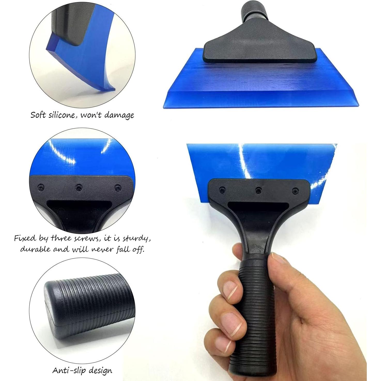 Raspador de Ventana de Silicona LEKAYIHU 2 Pcs Azul 14x17.5 cm