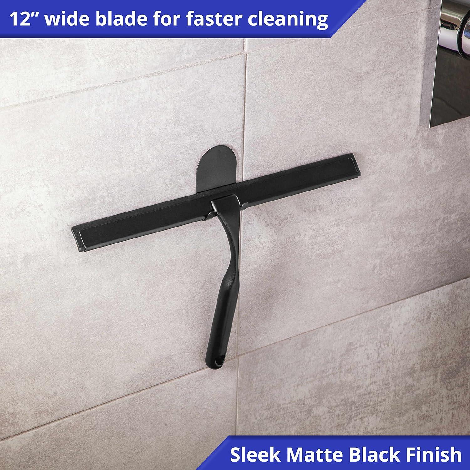 Limpiacristales HOME SO 30.48 cm Negro Mate para Ducha y Ventanas