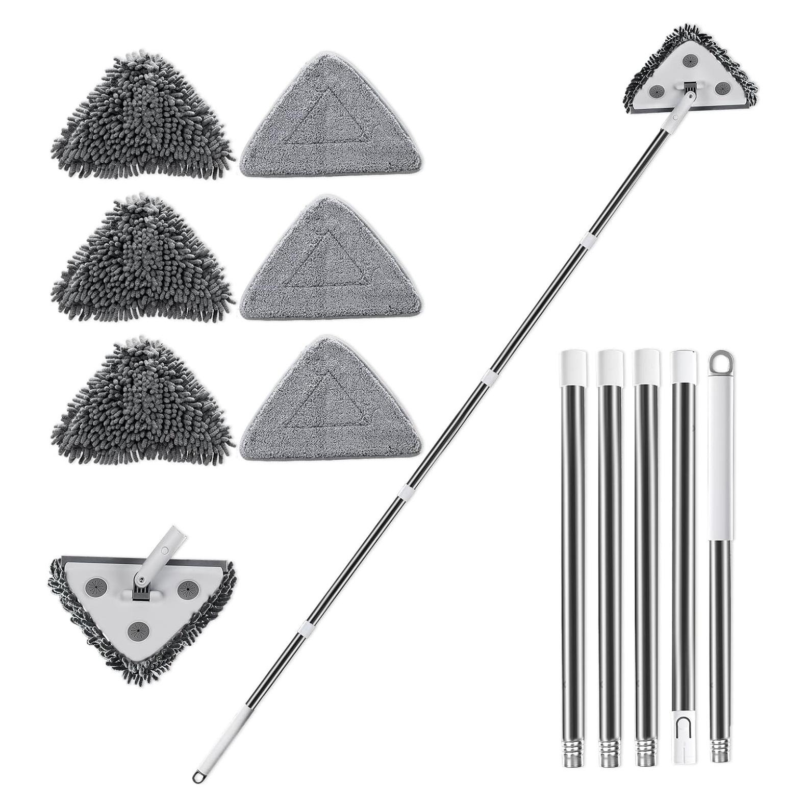 Kit de limpieza de ventanas MUEE 3 en 1 con palo extensible