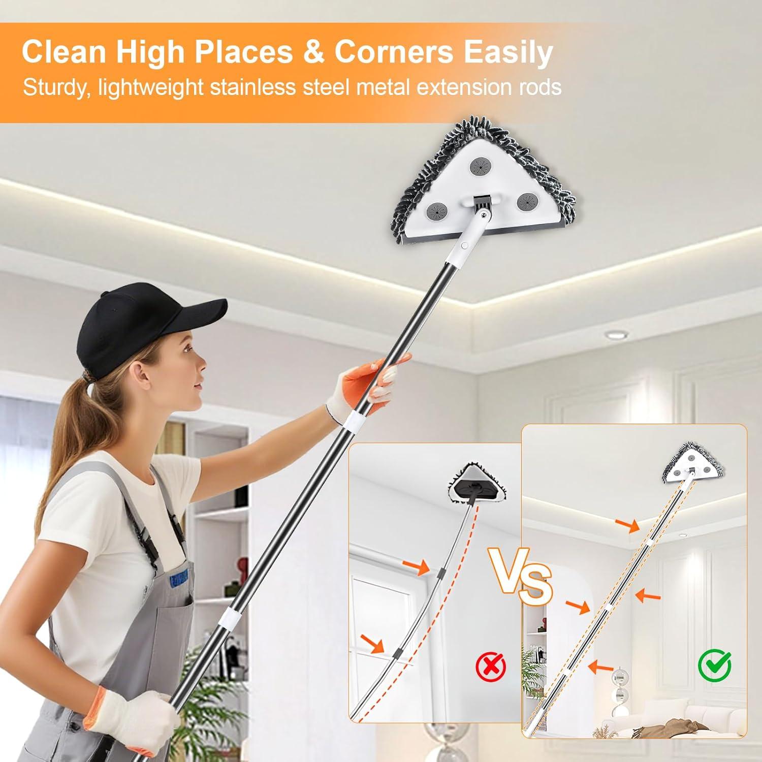 Kit de limpieza de ventanas MUEE 3 en 1 con palo extensible