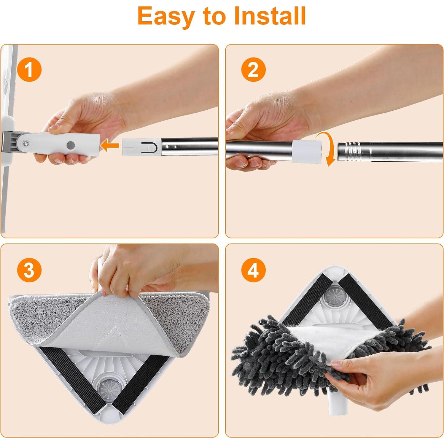 Kit de limpieza de ventanas MUEE 3 en 1 con palo extensible