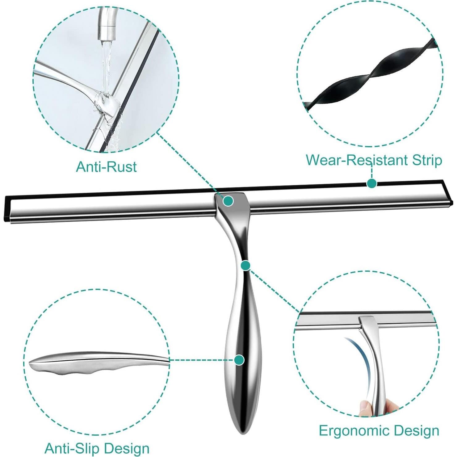 Raspador de Ducha Steauty 30.48 cm Ergonómico Plateado
