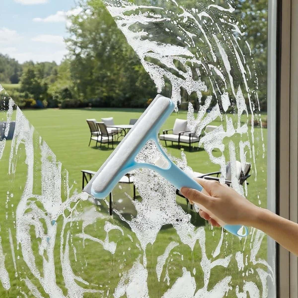 Limpiaparabrisas 3 en 1 WEERSHUN con Spray Amarillo 21.5 cm