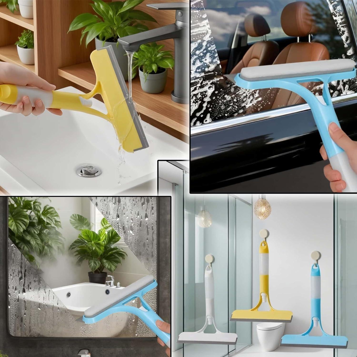 Limpiaparabrisas 3 en 1 WEERSHUN con Spray Amarillo 21.5 cm