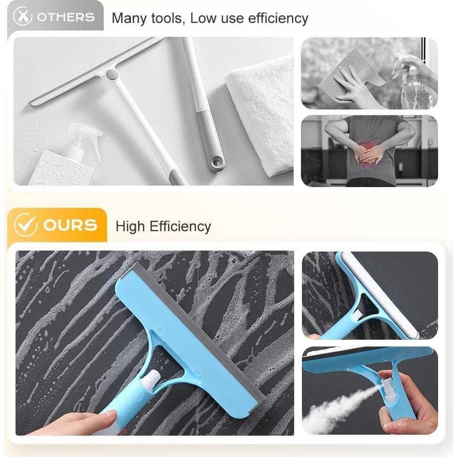 Limpiaparabrisas 3 en 1 DUARIHA con Botella Spray Azul