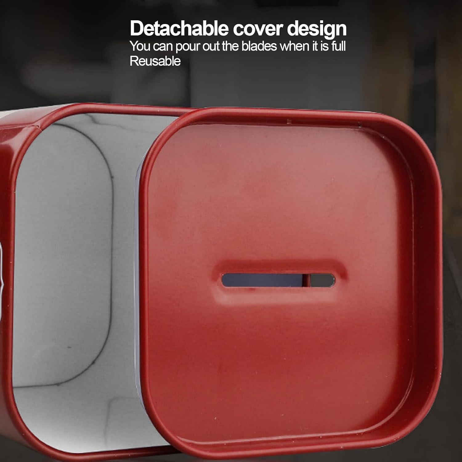 Caja de Desecho de Cuchillas Brrnoo de Hierro Rojo 20x15cm