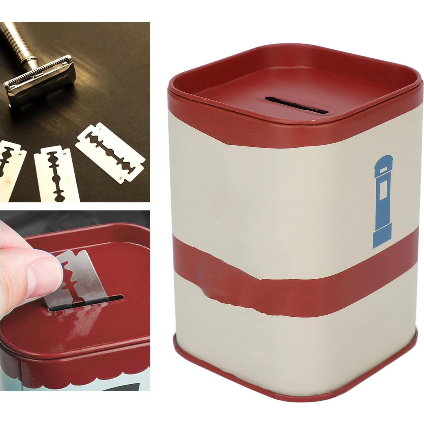 Caja de Desecho de Cuchillas Brrnoo de Hierro Rojo 20x15cm