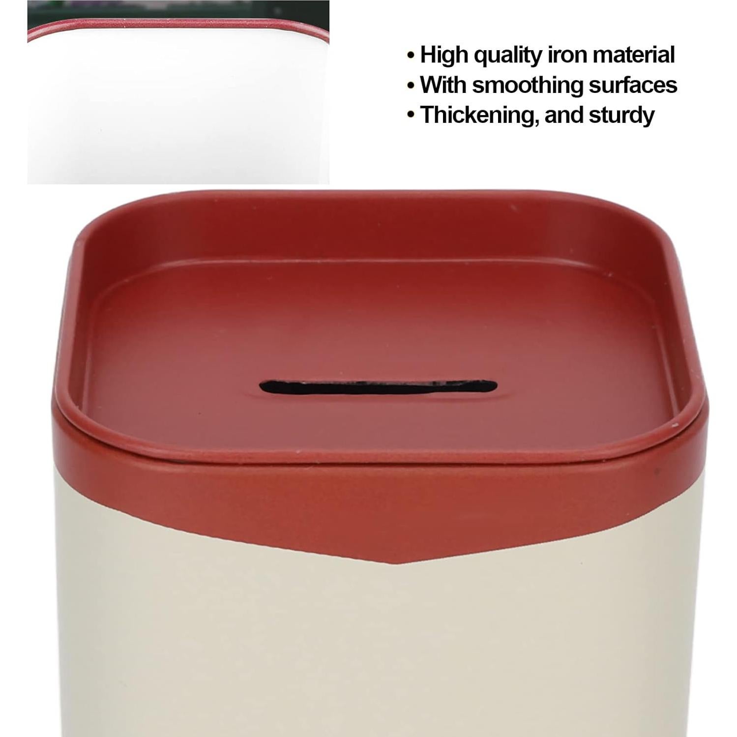 Caja de Desecho de Cuchillas Brrnoo de Hierro Rojo 20x15cm