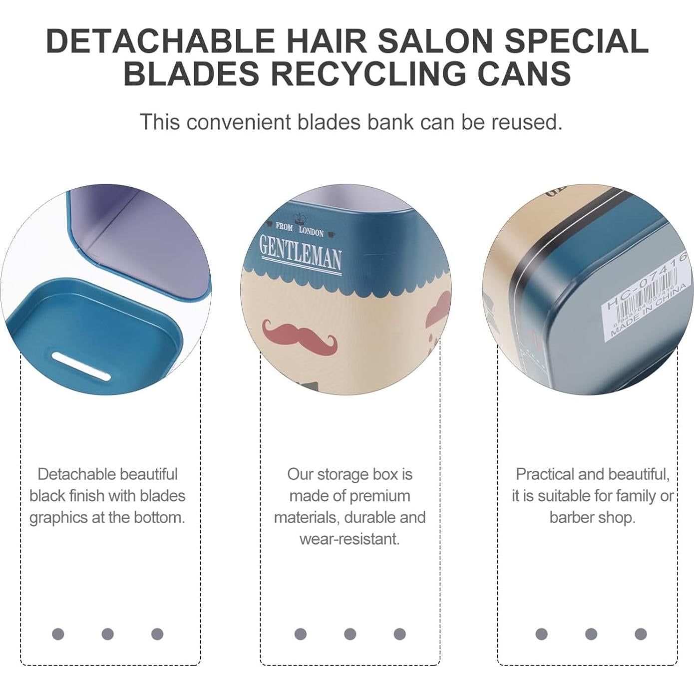 Caja de Desecho de Afeitar Beaupretty Azul 10.4x7.3cm