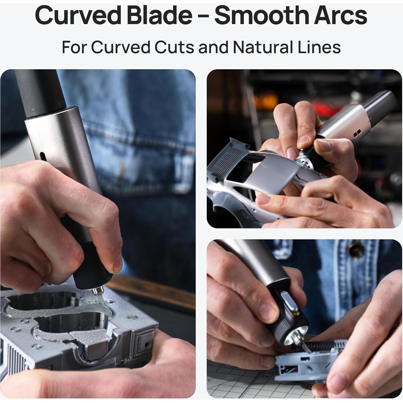 Cuchillas de Repuesto HOZO 10PCS Acero SK5 Curvada 05