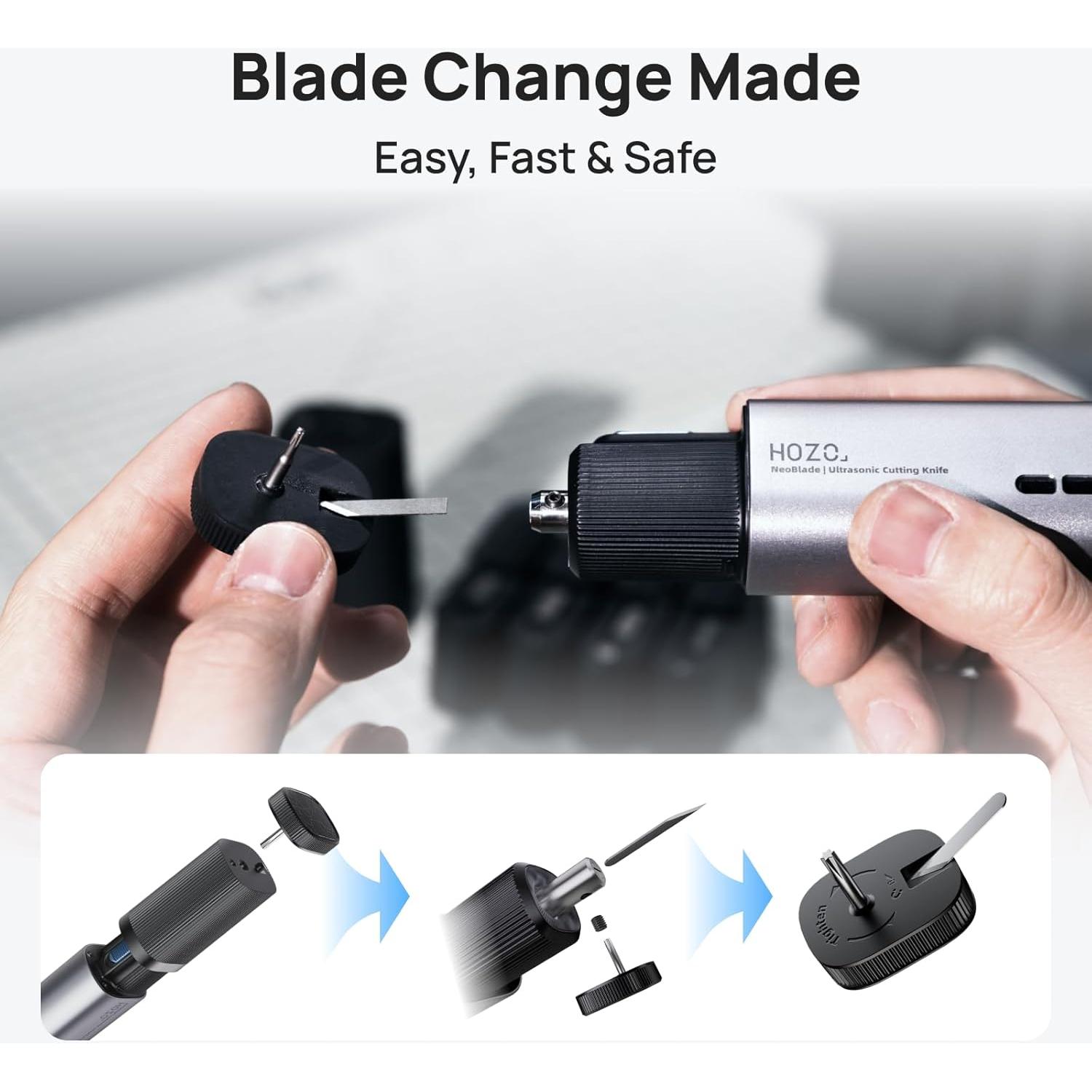 Cuchillas de Repuesto HOZO 10PCS Acero SK5 Curvada 05