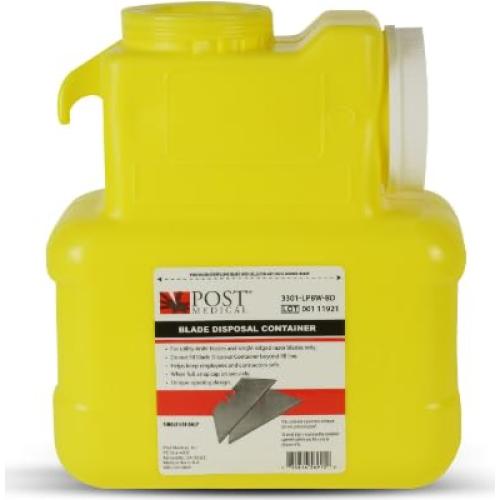 Paquete de Eliminación de Cuchillas Post Medical - Gabinete de Metal con 12 Contenedores de 3.78L