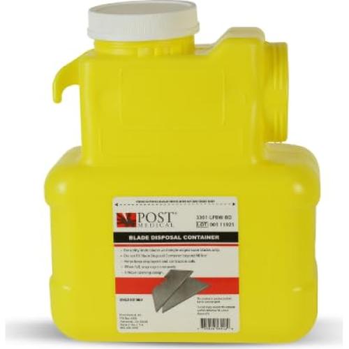 Paquete de Eliminación de Cuchillas Post Medical - Gabinete de Metal con 12 Contenedores de 3.78L