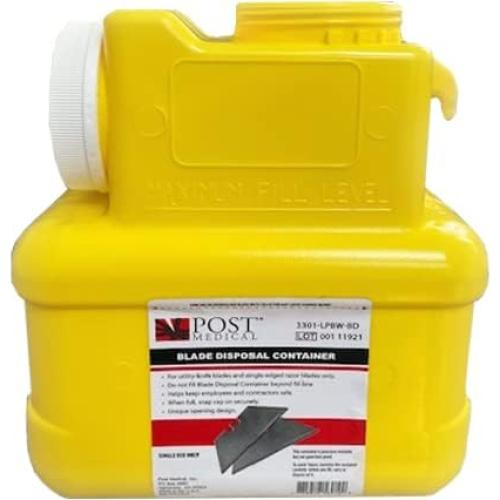 Paquete de Eliminación de Cuchillas Post Medical - Gabinete de Metal con 12 Contenedores de 3.78L