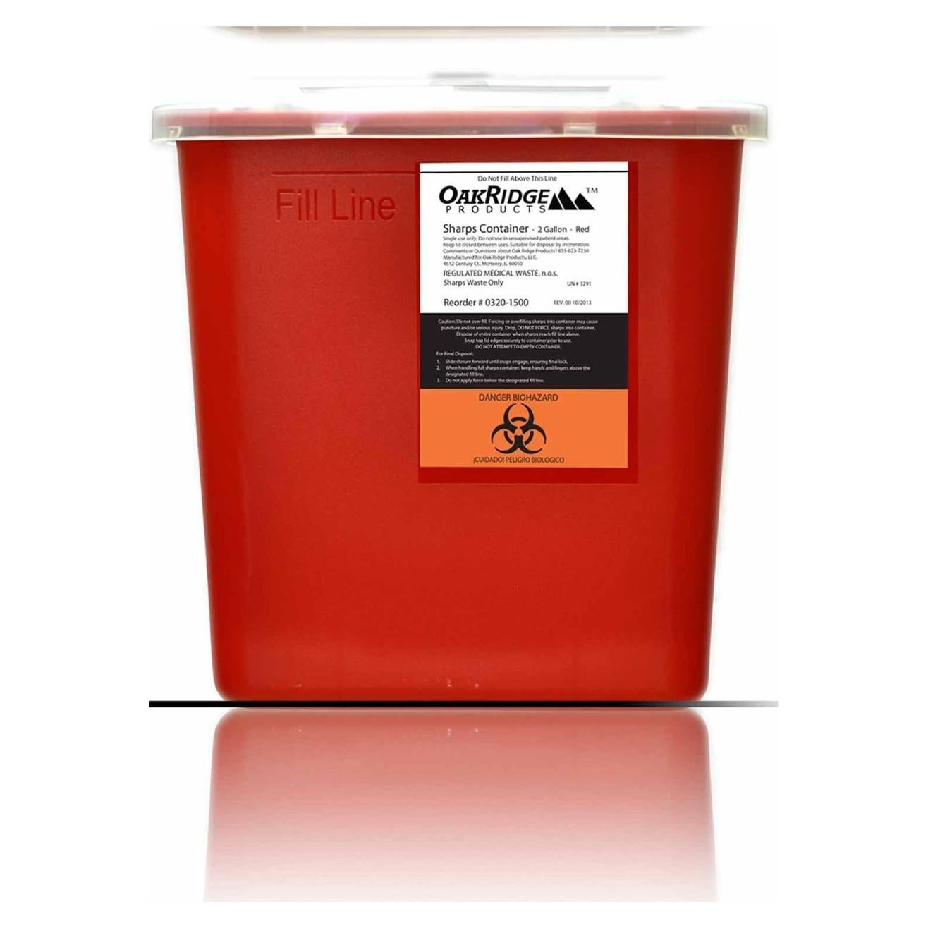 Contenedor de Sharps OAKRIDGE 7.57L con puerto de extracción