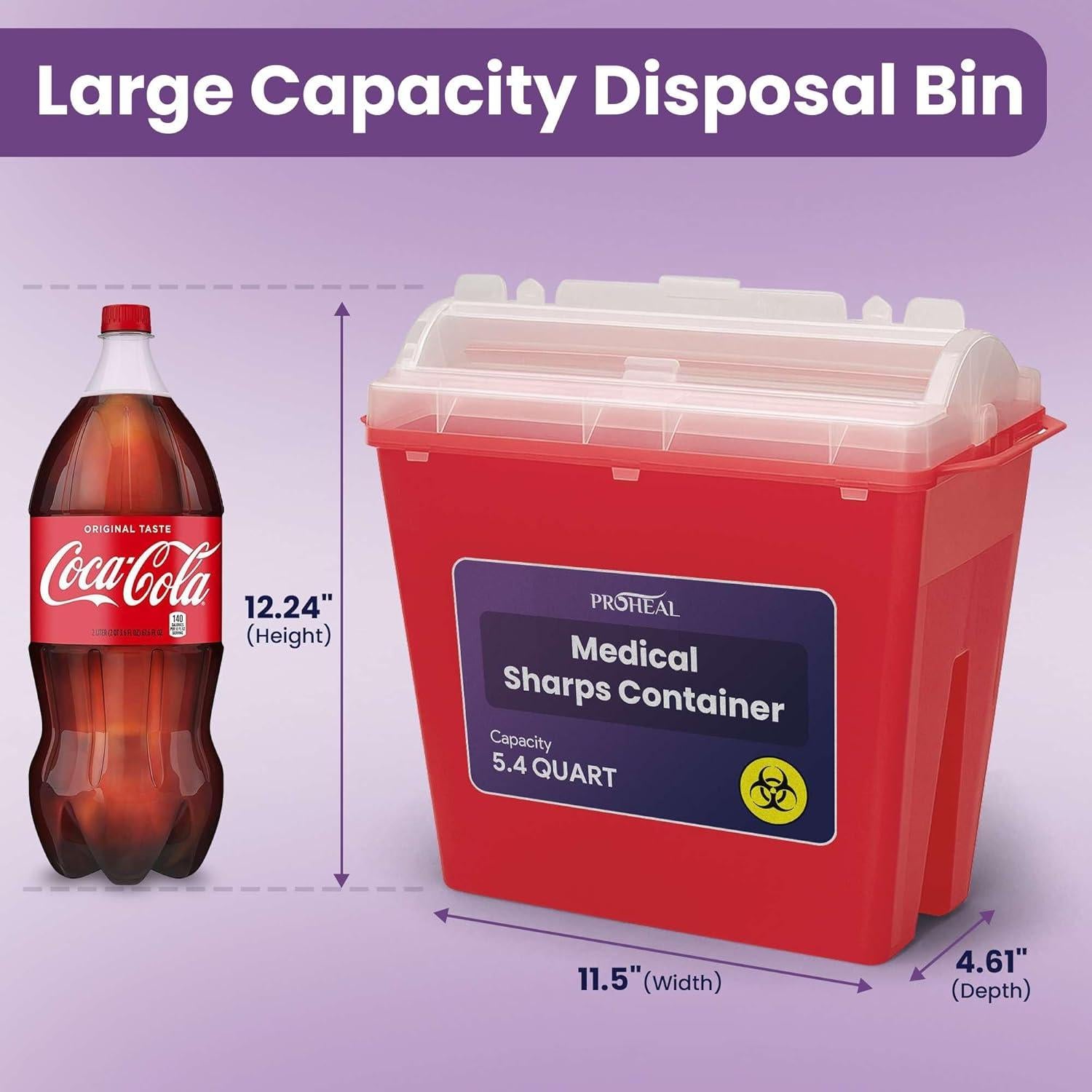 Contenedor de Desechos Cortantes ProHeal 5.4qt (5.1L) Médico