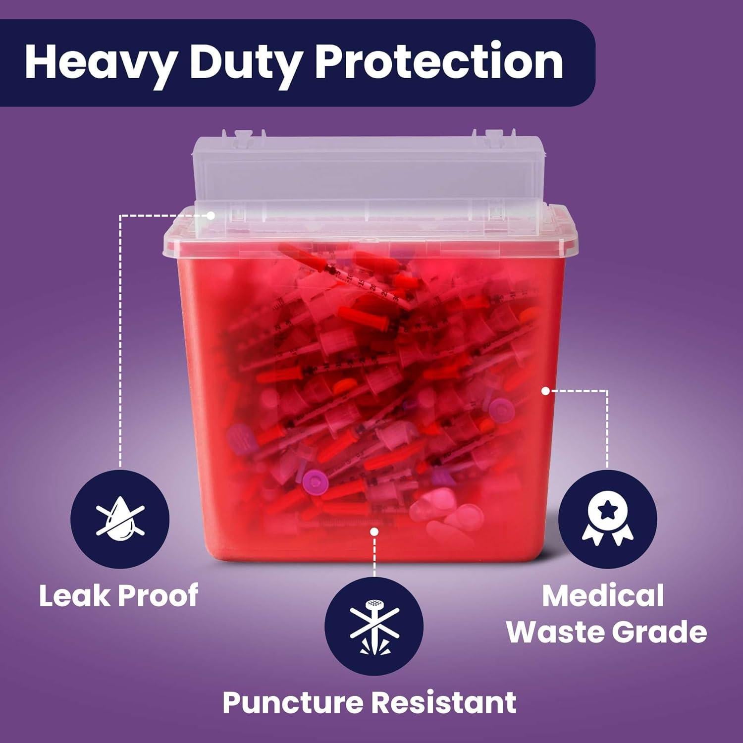 Contenedor de Desechos Cortantes ProHeal 5.4qt (5.1L) Médico