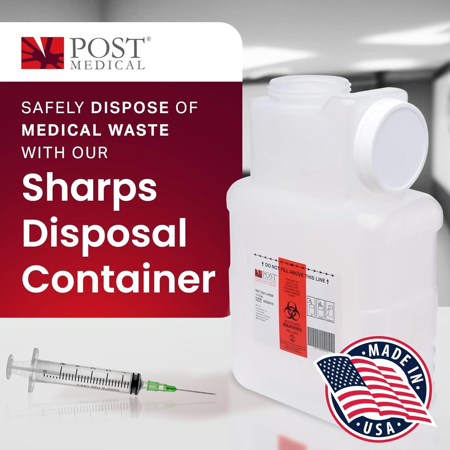 Contenedor de Sharps 5.68L Post Medical - Caja de 6 Unidades