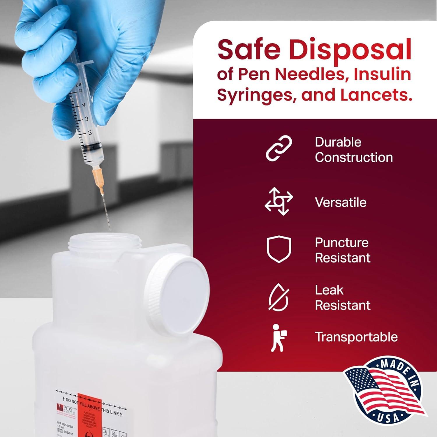 Contenedor de Sharps 5.68L Post Medical - Caja de 6 Unidades