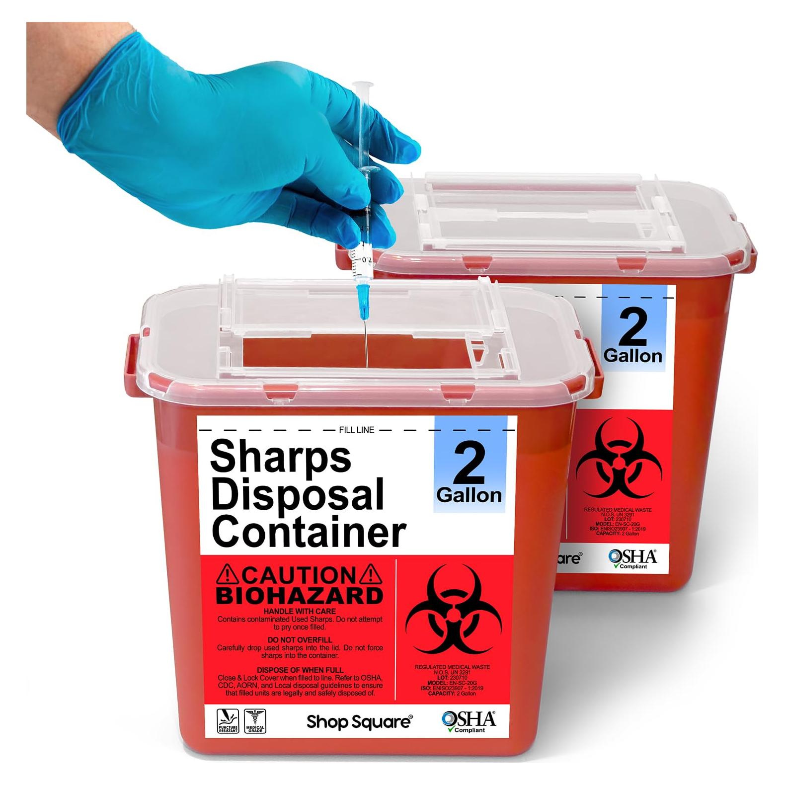 Contenedor de Eliminación de Agujas Shop Square 7.57 L 2-Pack