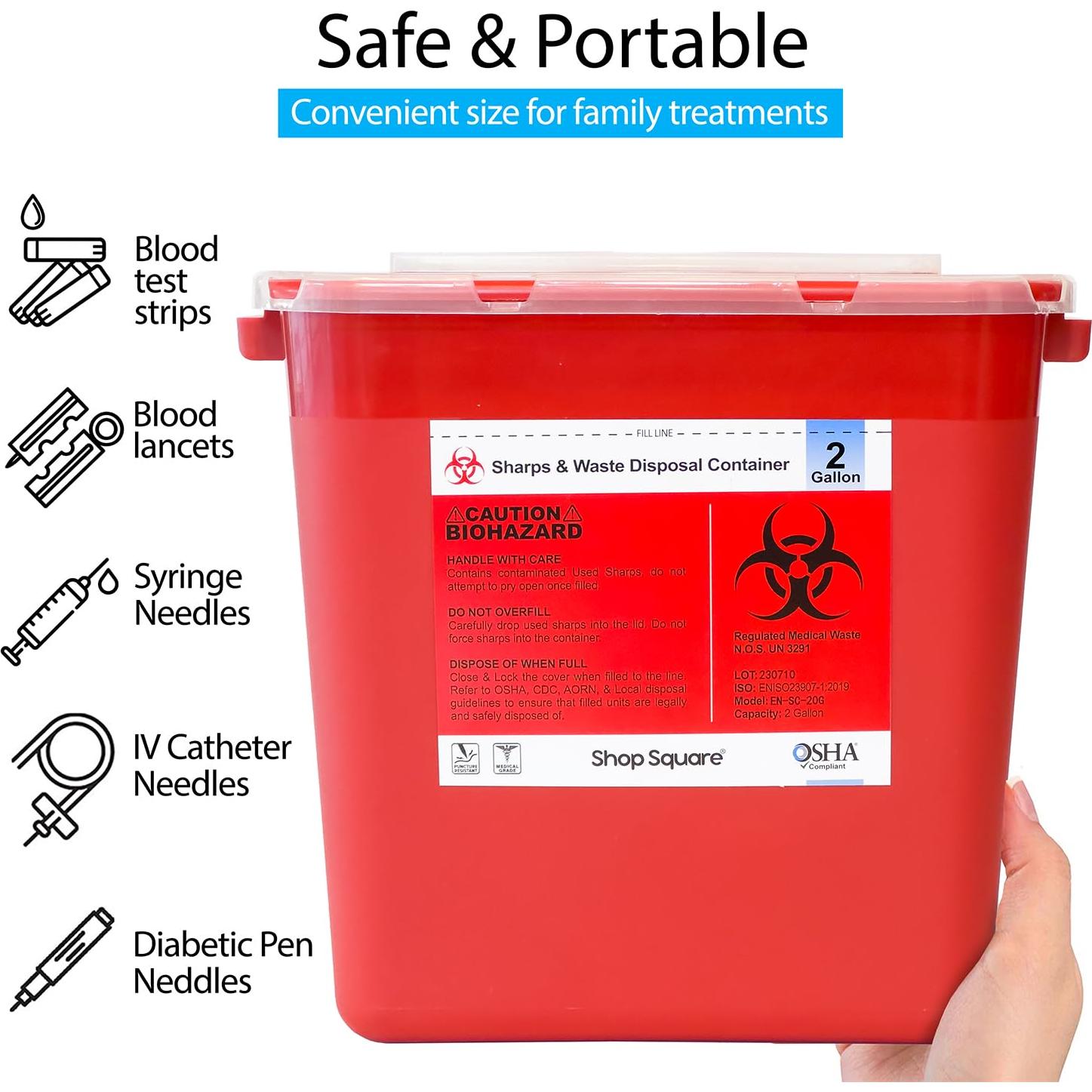 Contenedor de Eliminación de Agujas Shop Square 7.57 L 2-Pack