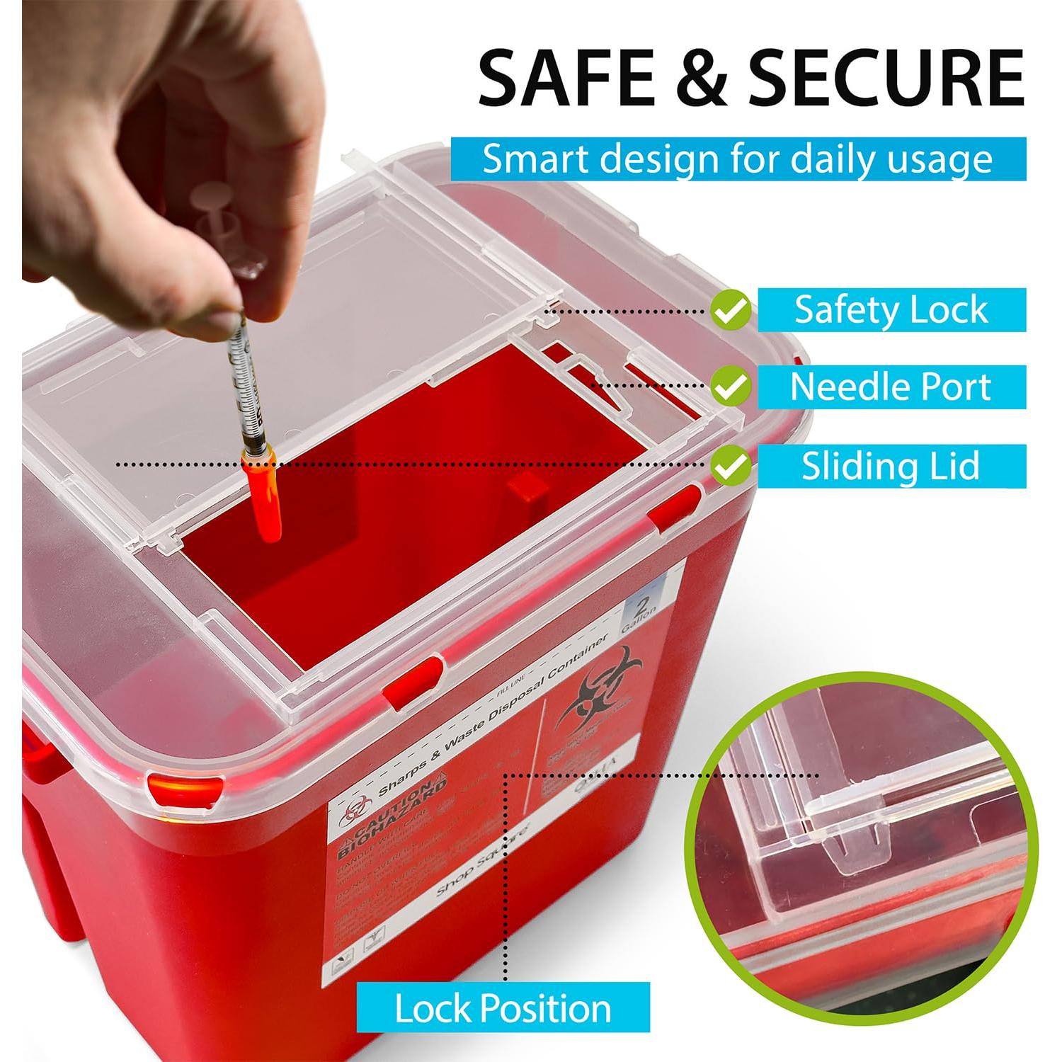 Contenedor de Eliminación de Agujas Shop Square 7.57 L 2-Pack