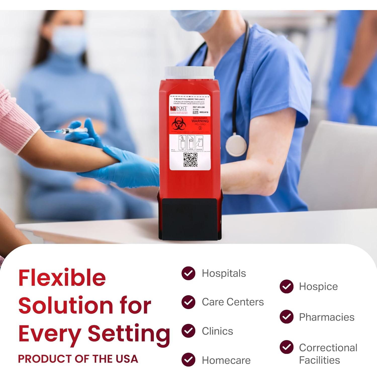 Contenedor de Desechos Cortantes 2L Post Medical - Caja de 6