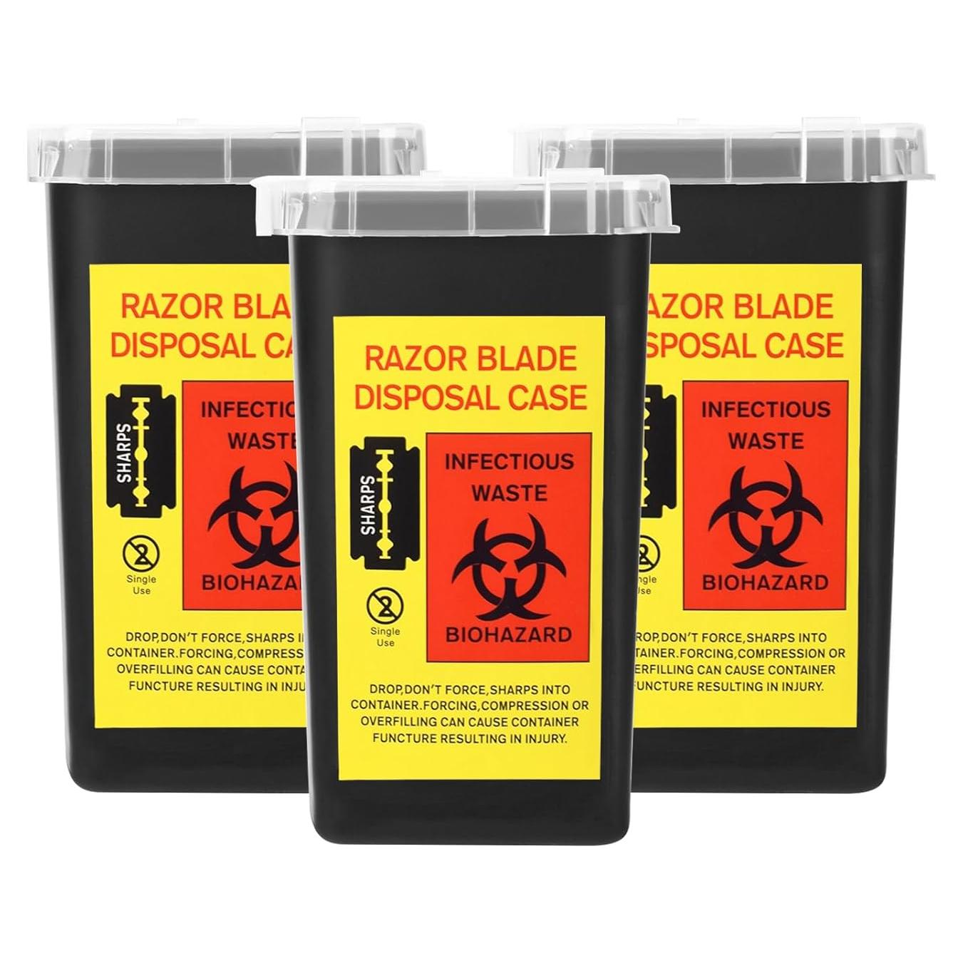 3 Contenedores de Desecho de Agujas BAMTTOO - Plástico Negro