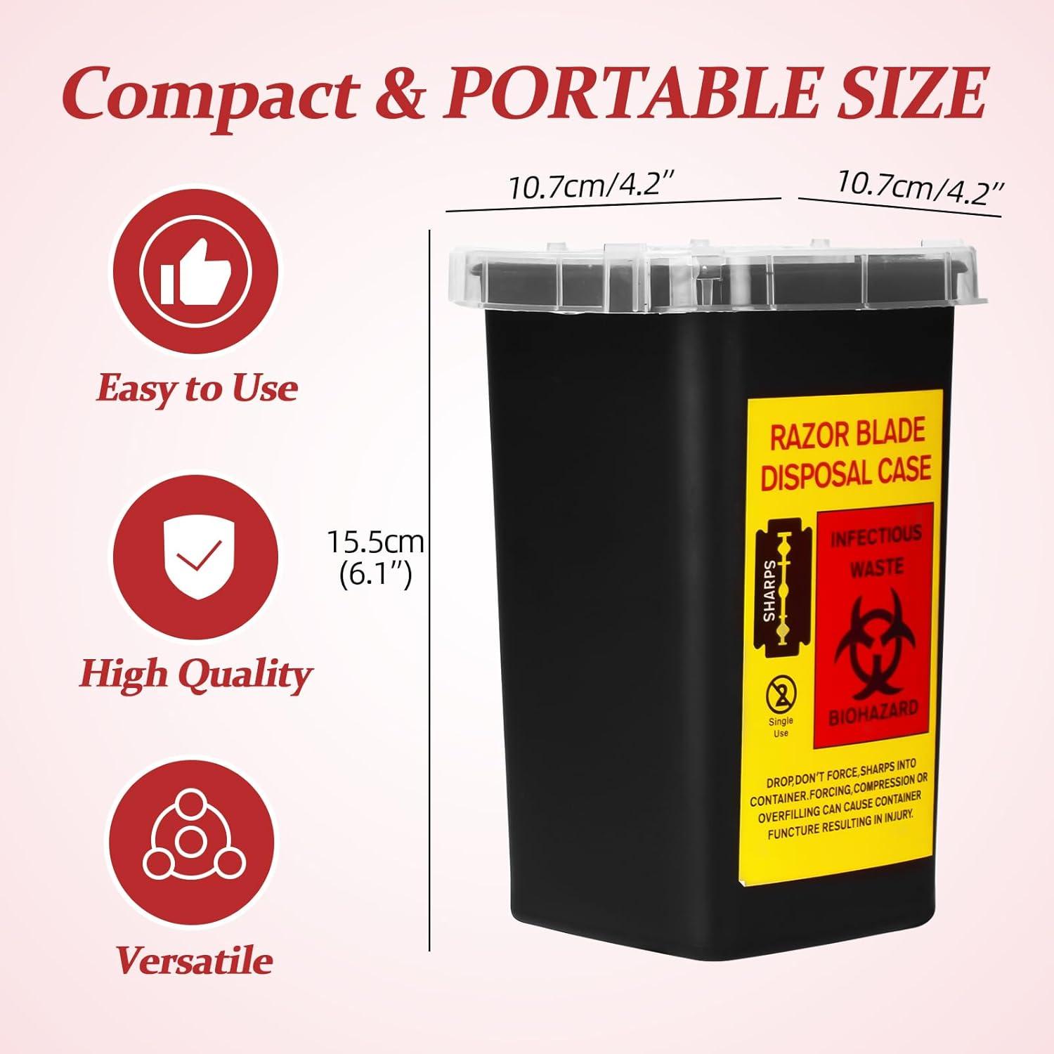 3 Contenedores de Desecho de Agujas BAMTTOO - Plástico Negro