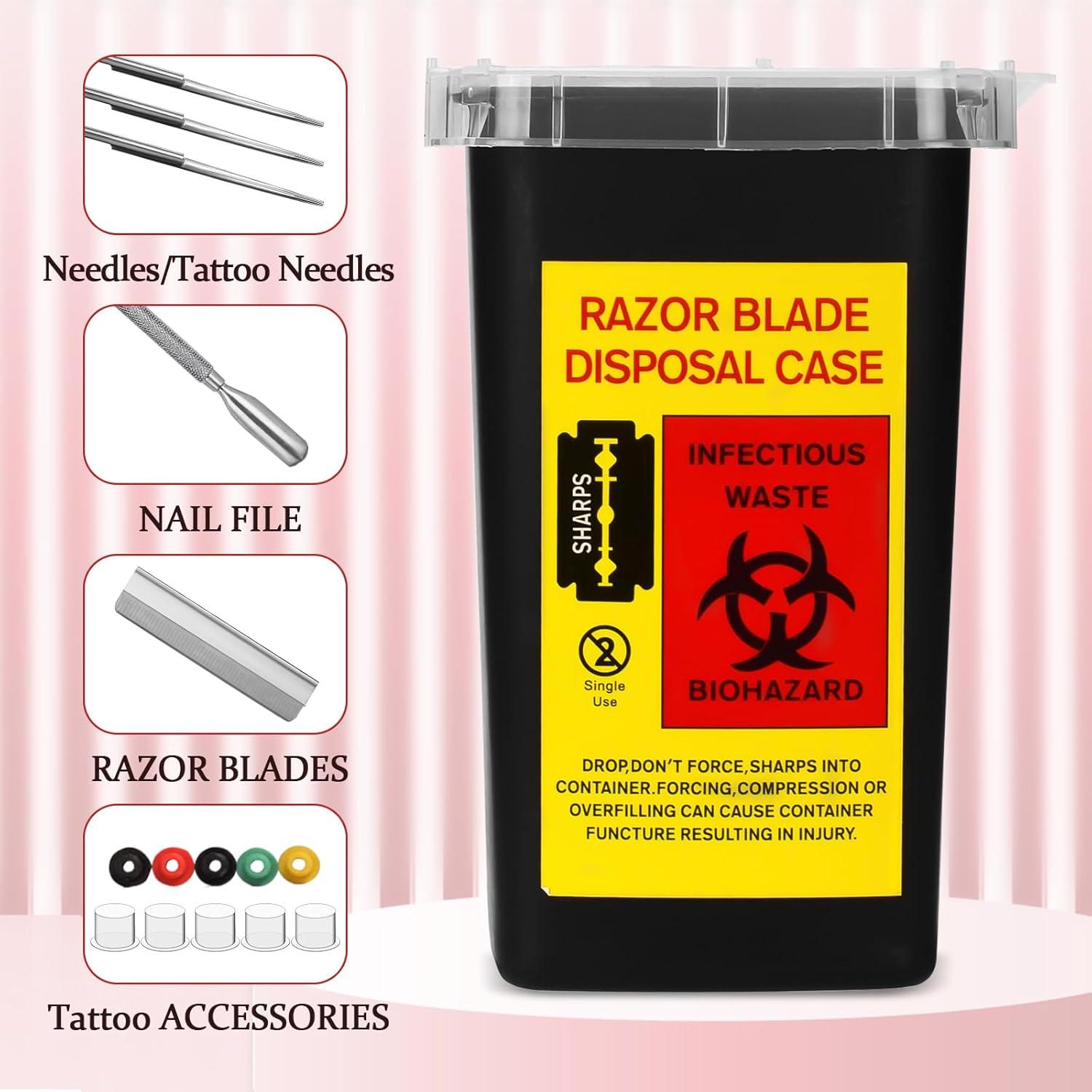 3 Contenedores de Desecho de Agujas BAMTTOO - Plástico Negro