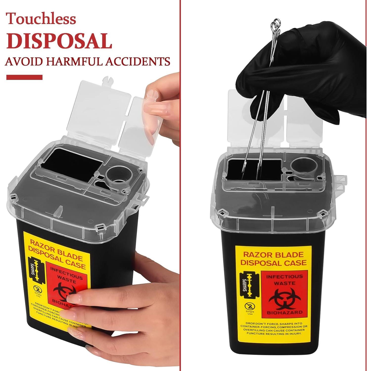 3 Contenedores de Desecho de Agujas BAMTTOO - Plástico Negro