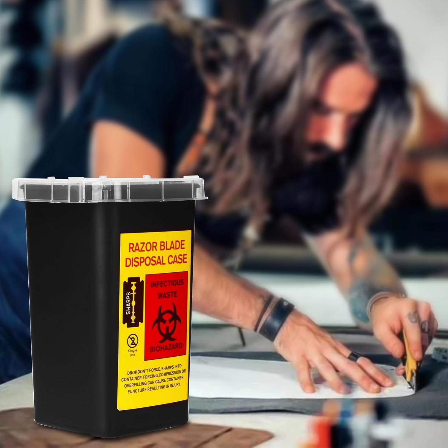 3 Contenedores de Desecho de Agujas BAMTTOO - Plástico Negro