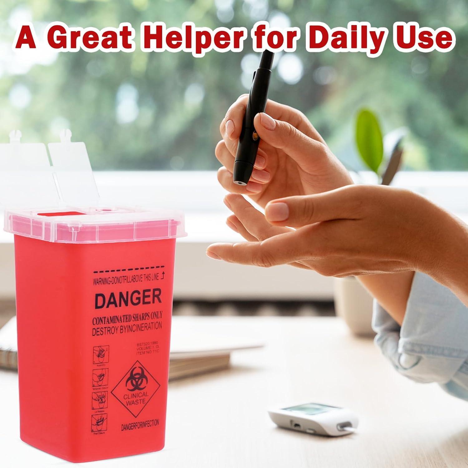 Contenedores Rojos para Desechos Cortantes CHANGTIKEJI 3-Pack