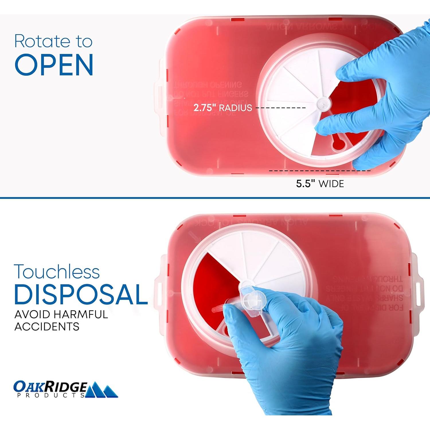 Contenedor de Puntas Oakridge 2 Galones - Paquete de 20 para Desechos Peligrosos