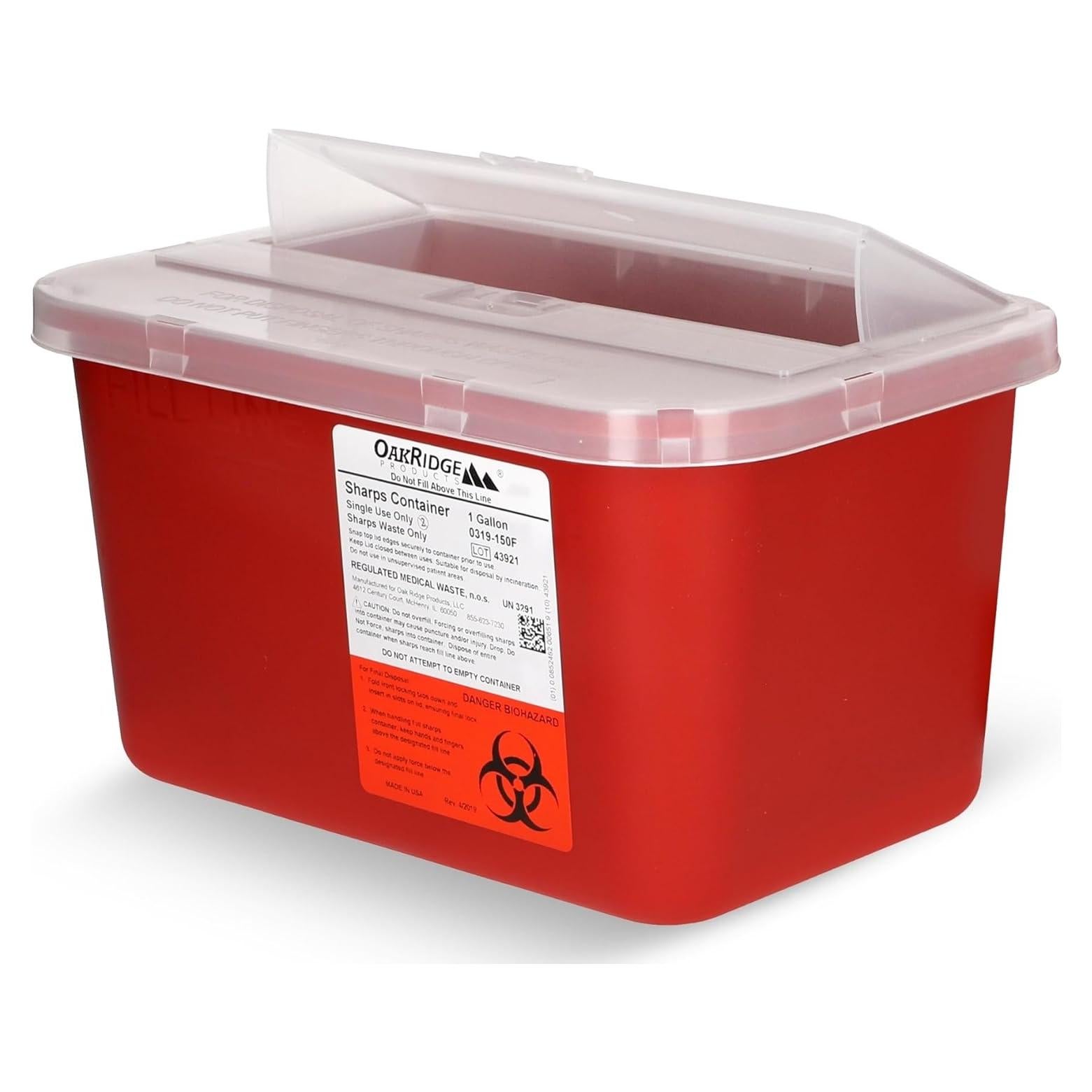 Contenedor Desechos Cortantes Oakridge 1 Galón 24 Unidades